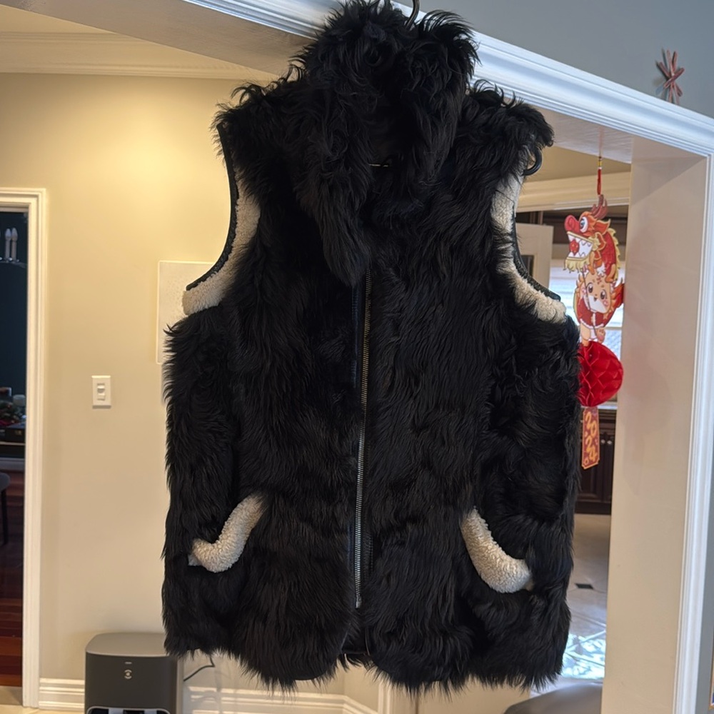 Coach reversible real fur vest